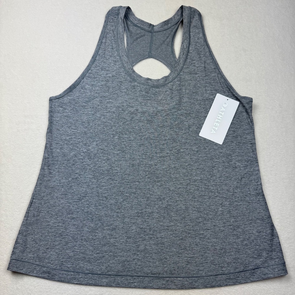 Athleta Nitro Tank Top‎ Women's 1X Gray Heather Keyhole Back Sleeveless